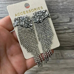 Fashion Jewelry Rhinestones Dangle Statement Earrings